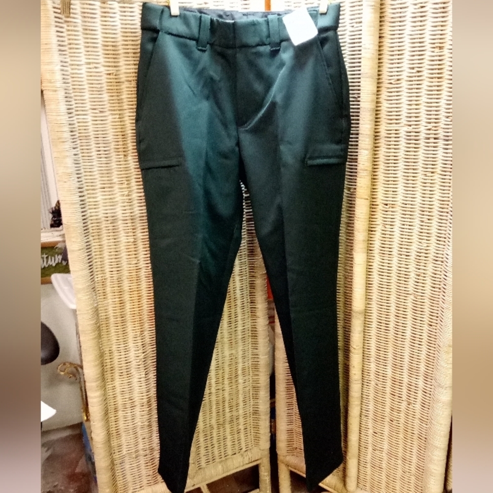 HORACE Small Green Slacks Flat Front Size 30R/32" inseam NWT